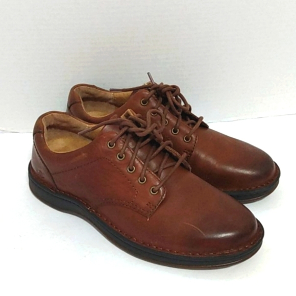 BORN BROWN LEATHER LACE UP LOAFERS NWT SIZE 8 - Picture 1 of 16